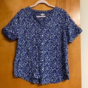 L.L. Bean Blue Button Down Shirt Classic Style